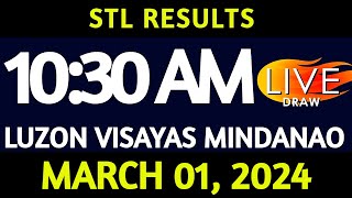 Stl Result Today 1030 am draw March 01 2024 Friday Luzon Visayas and Mindanao Area [upl. by Beverlee]