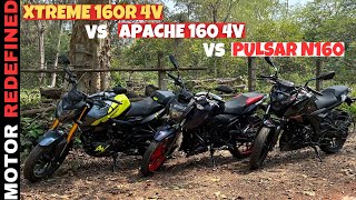 Finally New Bajaj Pulsar N160 Vs TVS Apache 160 4V Vs Hero Xtreme 160R 4V Grand Comparison is Here [upl. by Oiraved209]