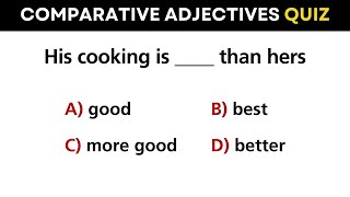 Comparative Adjectives Quiz  Comparative Adjectives  English Grammar Test [upl. by Einohpets65]