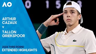 Arthur Cazaux v Tallon Griekspoor Extended Highlights  Australian Open 2024 Third Round [upl. by Germain]