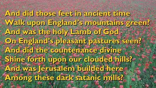 Jerusalem And Did Those Feet Tune Jerusalem  2vv with lyrics for congregations [upl. by Ahsenre]