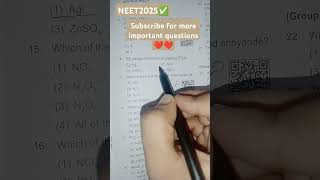 Chemistry important questions practice neetneet2025preparationmbbschemistryneetchemistryshorts [upl. by Xyla]