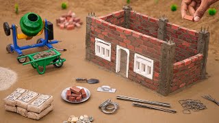 diy mini cemented house construction science project  bricks house making SmallCreator01 [upl. by Eilrahs264]