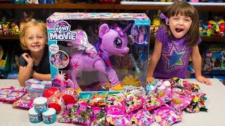 HUGE My Little Pony The Movie Surprise Toys for Girls MLP Surprise Eggs Blind Bags Kinder Playtime [upl. by Enetsuj]