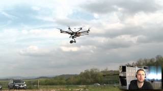 RC Maidenflight of the DJI S1000 Octocopter with A2 Flightcontroller [upl. by Nylahs]