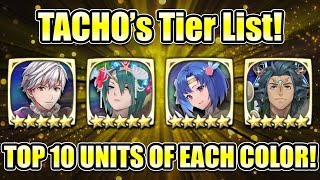 TOP 10 UNITS OF EVERY COLOR Tachos FEH Tier List Fire Emblem Heroes [upl. by Eerdua]