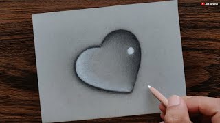 Heart Waterdrop drawing with Pencils  step by step [upl. by Marni]