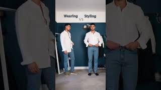 Wearing Vs Styling fashion clothing viral ytshorts [upl. by Hadeehsar455]