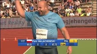 Piotr Malachowski Personal best discus Poland 7184meters PB at the 2013 FBK games Hengelo [upl. by Aznaed]