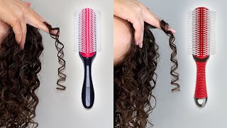 Comparing the Denman Brush vs KISS Curly Styling Brush [upl. by Cami]