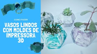 PASSO A PASSO Como fazer Vasos Lindos com Moldes de Impressora 3D diy rendaextra comofazer [upl. by Ioved]