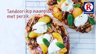 Keurslager recept  Tandoori kip naanpizza met perzik [upl. by Helbona820]