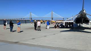 Crawfordsville IN band playing on Yorktown flight deck [upl. by Eidna]