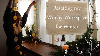 Reset my Witchy Workspace and Altar for Winter with me [upl. by Suoinuj]