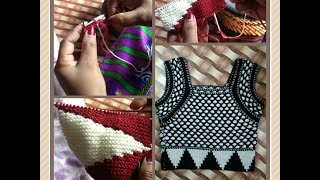 How to knit woolen blouse for Ladies in Hindi  knitting designs for woolen blouse  Part1 [upl. by Varian340]