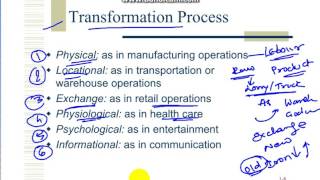 WHAT IS TRANSFORMATIONAL PROCESS IN OPERATIONS MANAGEMENT [upl. by Amora]