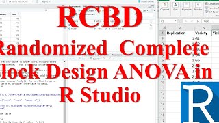 RCBD Randomized Complete Block Design ANOVA in R Studio [upl. by Keese]