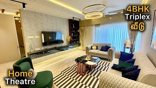 Mesmerising 4BHK Triplex Villa with Home Theatre  Premium Interior Design  Epi945 [upl. by Macey]