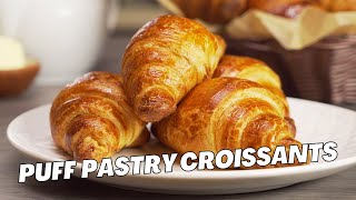 Homemade Croissant PUFF PASTRY  Crispy amp Fluffy Croissants in 30 min Recipe by Always Yummy [upl. by Nytsyrk]