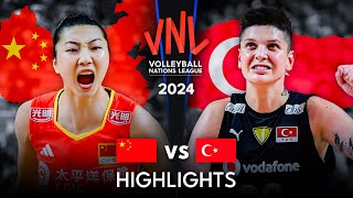 🇨🇳 CHINA vs TURKIYE 🇹🇷  Highlights  Womens VNL 2024 [upl. by Brinson]