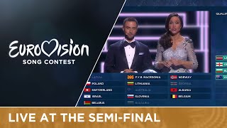 Qualifier announcement of SemiFinal 2 of the 2016 Eurovision Song Contest [upl. by Milurd10]