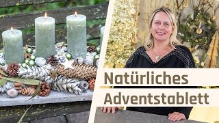 Adventsgesteck länglich mit Kerzen  Adventskranz skandinavisch [upl. by Nahtanohj847]