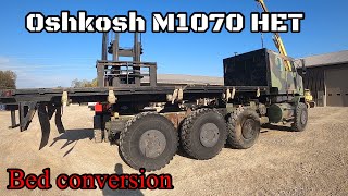 Ex military Oshkosh HET M1070 flatbed conversion 8x8 offroad flatbed heavy hauler [upl. by Evelunn290]