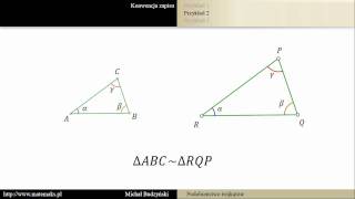 Podobieństwo trójkątów  sposób zapisu [upl. by Alin]