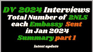 2NLs Each Embassy Sent out in Jan 2024 for DV Lottery 2024 DV Interviews Part 1 [upl. by Schoof]