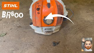 STIHL BR600 Pull cord replacement 🔧• stihl howto diy mechanic [upl. by Ricketts]