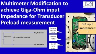 Multimeter Modification to achieve GigaOhm input impedance for Transducer Preload measurement [upl. by Aniaz192]