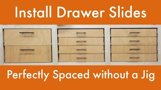 How to install drawer slides quick and simple without jigs or measuring [upl. by Ellesirg]