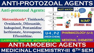 AntiProtozoal amp Antiamoebic  Metronidazole  Medicinal chemistry amp Pharmacology  BPharm 6th sem [upl. by Vareck349]