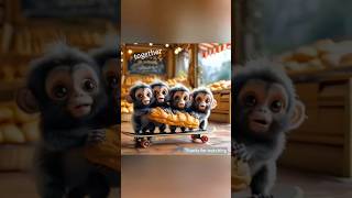 Red bean bun cute monkey toys funny pets shorts ai fyp youtubeshorts foryou [upl. by Zebe512]