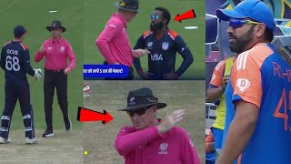 Rohit Sharmas reaction to the umpire imposing a 5run penalty on USA during the IND vs USA match [upl. by Pollux684]