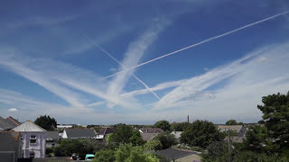 Lighting and Chemtrails over Cornwall 17th July 2014 [upl. by Eanahc998]