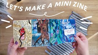 HOW TO MAKE A MINI ZINE A one sheet zine you can make at home My five star books illustrated [upl. by Oeramed]