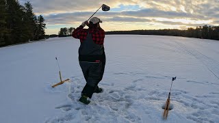 Ice Golfing Winter Camping Ice Fishing [upl. by Samford]