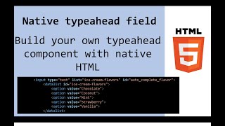 Native typeahead field for HTML Do you already know the datalist tag [upl. by Htebazile]