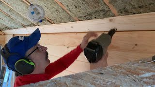 Installing Tongue amp Groove Pine on Ceiling Without Help By Yourself [upl. by Ailehs258]