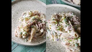 Lækker Cremet Pastasalat Med Skinke  One Kitchen DK [upl. by Sirob936]