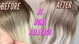 I TRIED TO BALAYAGE MY HAIR AT HOME [upl. by Fogg]