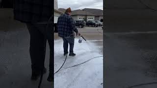 Using a foam cannon to apply driveway cleaner cleaning detailing fall foamcannon [upl. by Milli954]