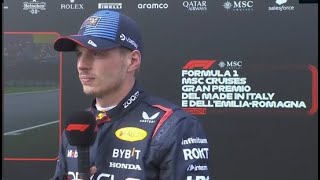 Max Verstappen POST RACE interview at Imola [upl. by Baniaz]