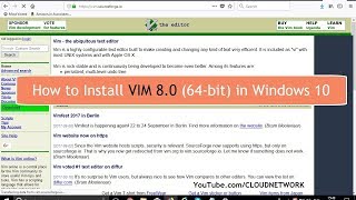 How to Download amp Install Vim v80 64bit in Windows 10 Fall Creator Update [upl. by Yurik]