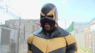 Real life superhero Phoenix Jones visits the UK [upl. by Weatherley558]