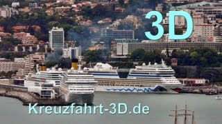 3DVideo AIDAsol trifft Costa Serena und Costa neo Romantica erst bei Teneriffa dann bei Madeira [upl. by Holton]