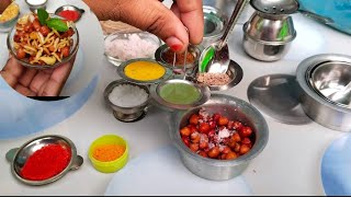 miniature chana chaat masala recipe  very interesting video  easy chana masala [upl. by Crawley]