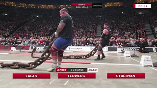 Incredible finish 🏁 Strongmen GIANTS race at Europes Strongest Man [upl. by Gottlieb]