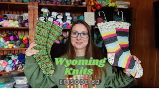 Wyoming Knits Episode 62 Socks Musselburgh Market Henley and Go Go Dynamo [upl. by Gannie522]